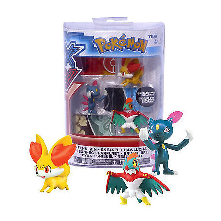 Pokémon XY Series 3: 3 pack Fennekin - Sneasel - Hawlucha 2 inch Figures