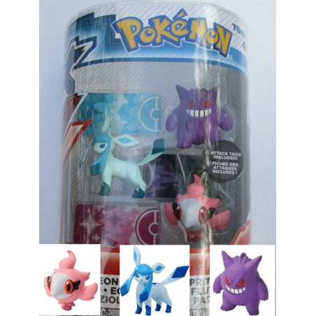 Pokémon XY Series 3: 3 pack Glaceon - Gengar - Spritzee 2 inch Figures