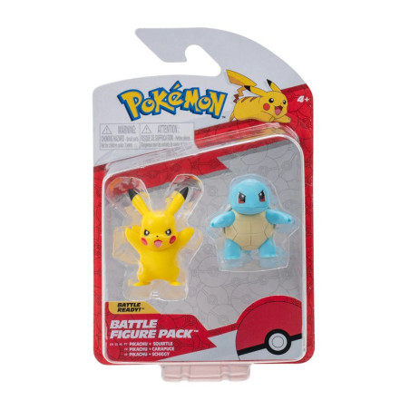 Pokémon Battle Figure 2 Pack: Pikachu and Squirtle 2 inch Figures