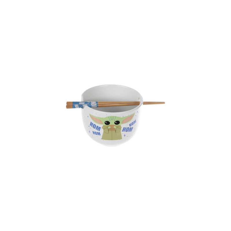 Star Wars - The Mandalorian Baby Yoda Grogu Nom Nom Ramen Bowl with Chopsticks