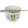 Star Wars - The Mandalorian Baby Yoda Grogu Nom Nom Ramen Bowl with Chopsticks