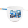 Batman Japanese Manga Panels Ramen Bowl with Chopsticks