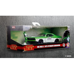 Hollywood Rides - She-Hulk & 1973 Plymouth Barracuda 1:32 Die Cast